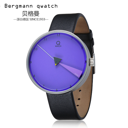 Bergmann德国贝格曼Qwatch创意紫面简约时尚男女情侣对表石英手表