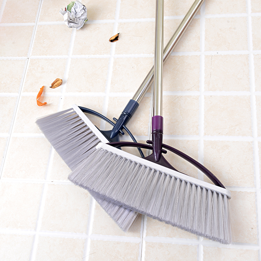 家居钢柄双色扫帚条帚 除尘笤帚 家居清洁必备扫把扫灰尘清洁用品