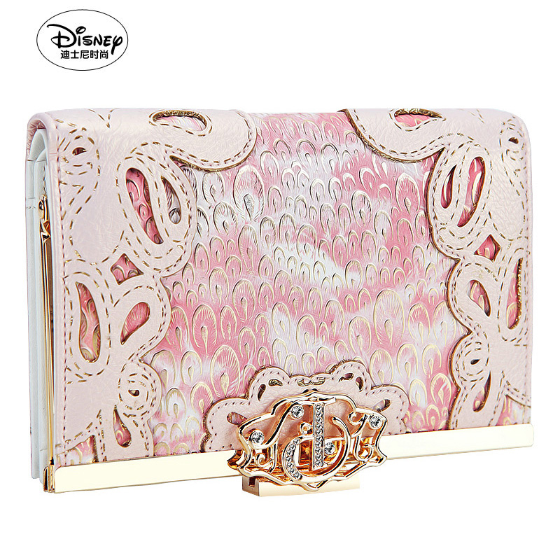迪士尼Disney公主钱包专柜正品孔雀ＰＵ中款女士银包KP0708-03